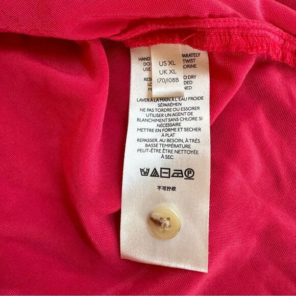 Anthropologie PILCRO Red Shirt Crushed Velvet Top Blouse Long Puff Sleeves XL - Picture 10 of 15